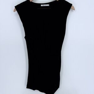 Alexander Wang Black Drape Sleeveless Modal Blouse Size Medium